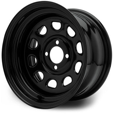 MODZ® Steel D-Window Glossy Black 14" Golf Cart Wheel