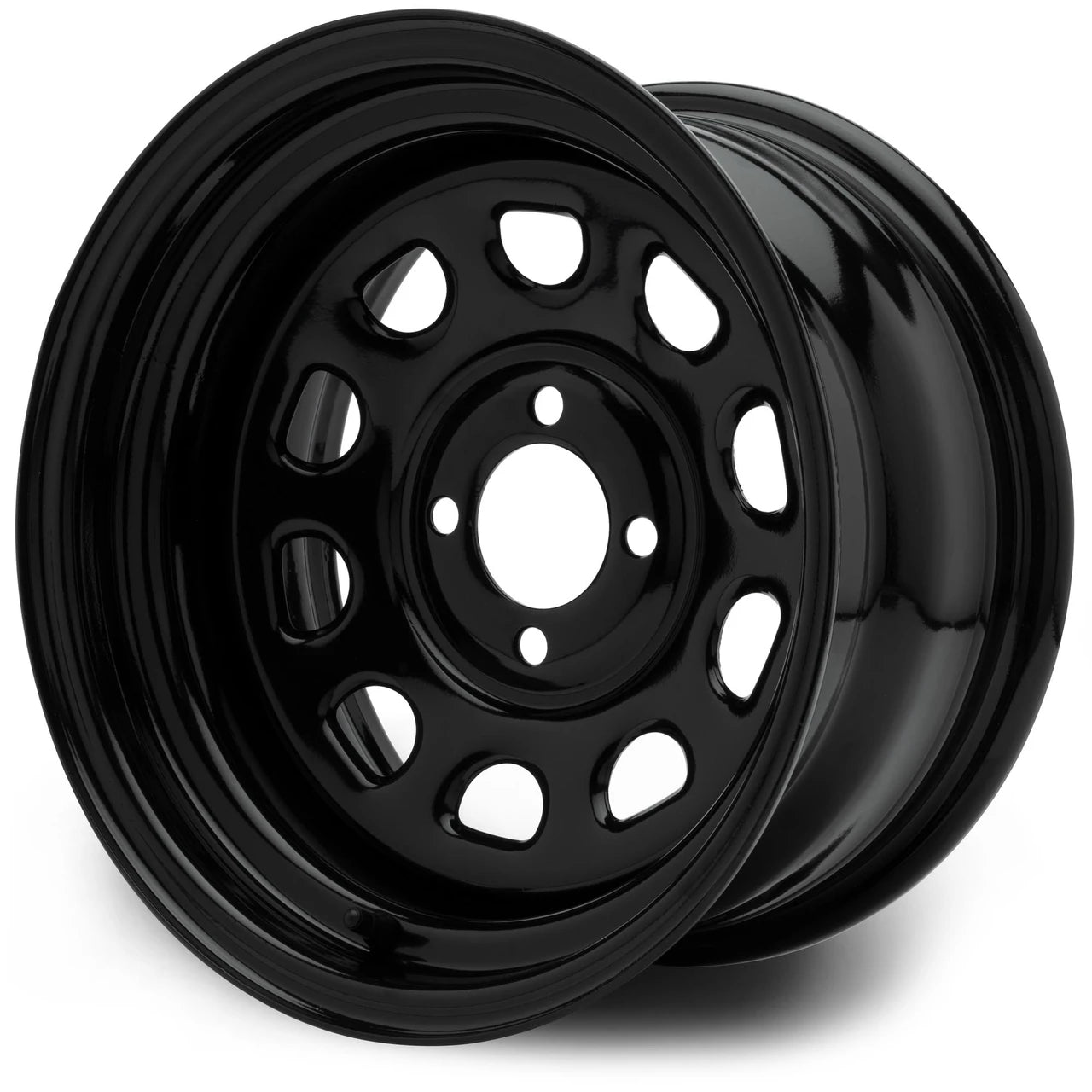 MODZ® Steel D-Window Glossy Black 14" Golf Cart Wheel