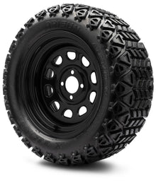 MODZ® 14" Steel D-Window Glossy Black Wheels & Off-Road Tires Combo