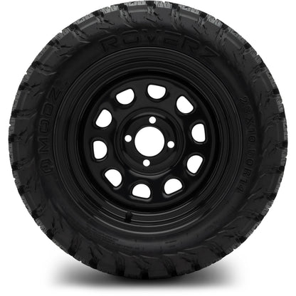 MODZ® 14" Steel D-Window Glossy Black Wheels & Off-Road Tires Combo