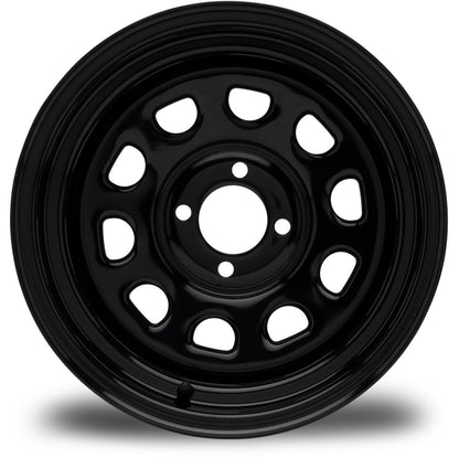 MODZ® Steel D-Window Glossy Black 14" Golf Cart Wheel