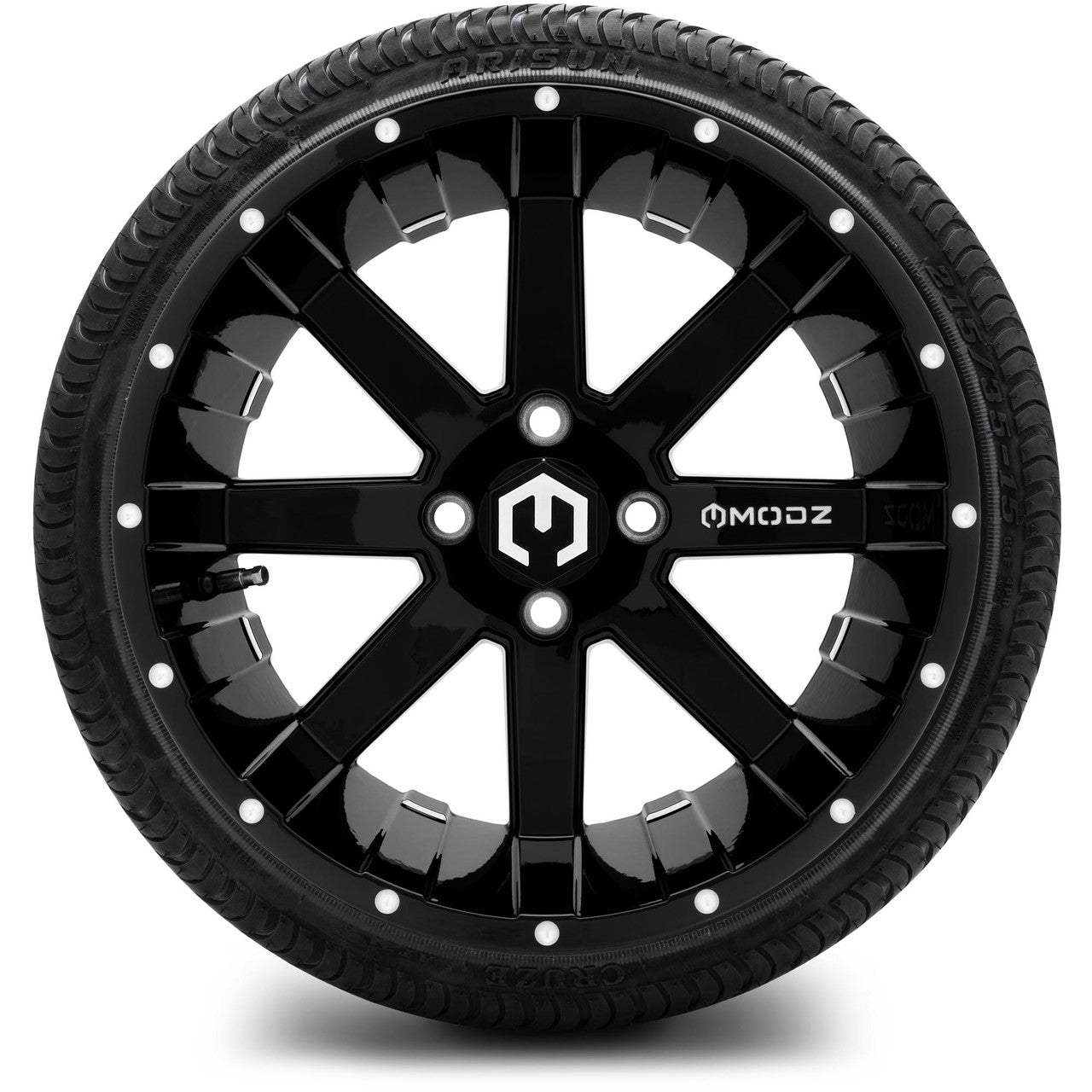 MODZ® 15" Assault Glossy Black with Ball Mill Wheels & Street Tires Combo