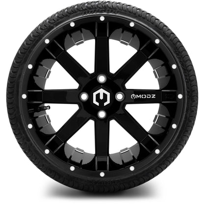 MODZ® 15" Assault Glossy Black with Ball Mill Wheels & Street Tires Combo