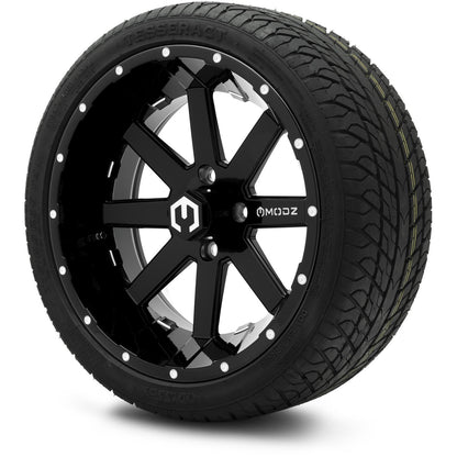 MODZ® 15" Assault Glossy Black with Ball Mill Wheels & Street Tires Combo