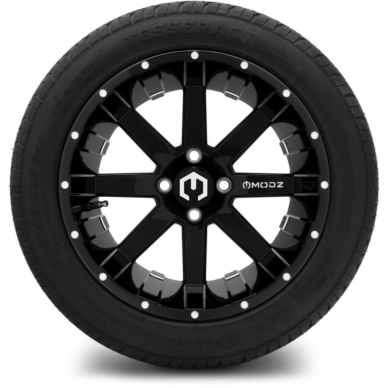 MODZ® 15" Assault Glossy Black with Ball Mill Wheels & Street Tires Combo
