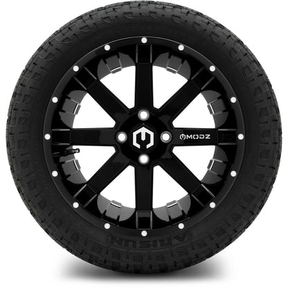 MODZ® 15" Assault Glossy Black with Ball Mill Wheels & Off-Road Tires Combo