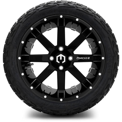 MODZ® 15" Assault Glossy Black with Ball Mill Wheels & Off-Road Tires Combo