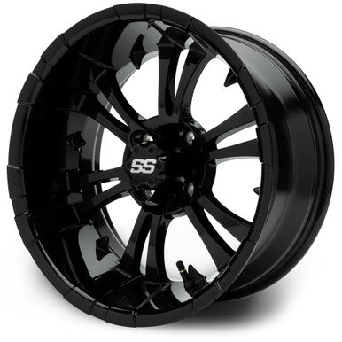 MODZ® Vampire Glossy Black 15" Golf Cart Wheel