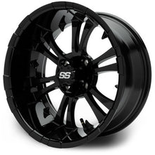 MODZ® Vampire Glossy Black 15" Golf Cart Wheel