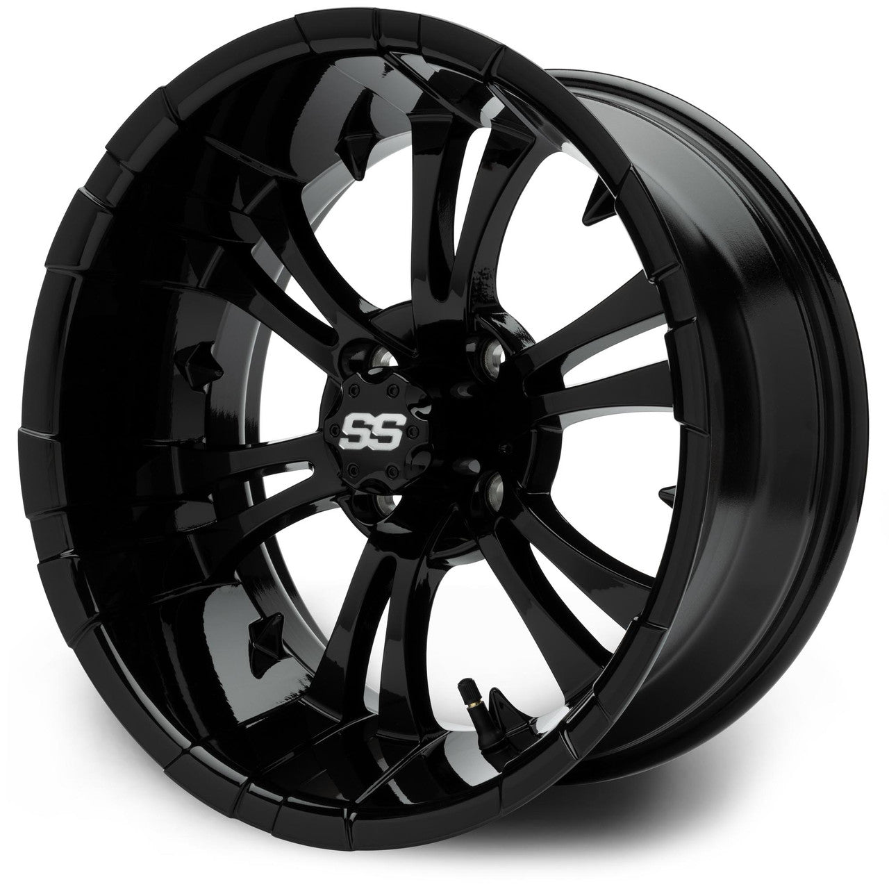 MODZ® Vampire Glossy Black 15" Golf Cart Wheel