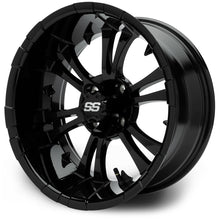 MODZ® Vampire Glossy Black 15" Golf Cart Wheel