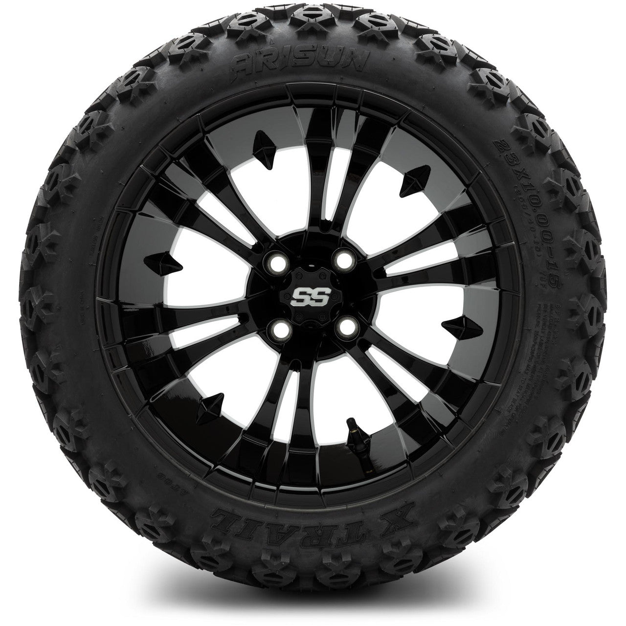 MODZ® 15" Vampire Glossy Black Wheels & Off-Road Tires Combo