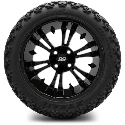 MODZ® 15" Vampire Glossy Black Wheels & Off-Road Tires Combo