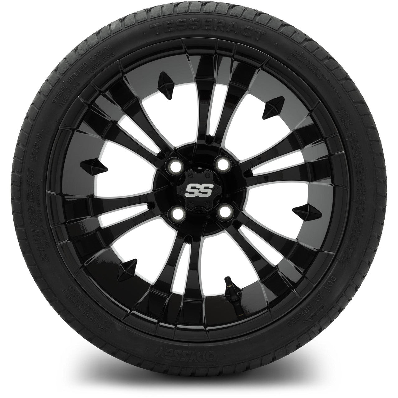 MODZ® 15" Vampire Glossy Black Wheels & Street Tires Combo