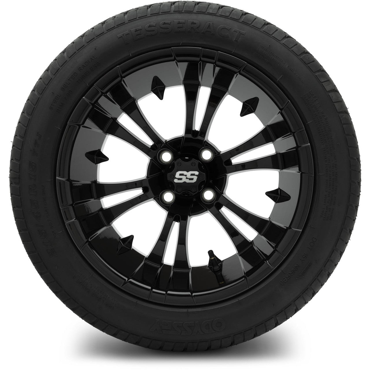 MODZ® 15" Vampire Glossy Black Wheels & Street Tires Combo