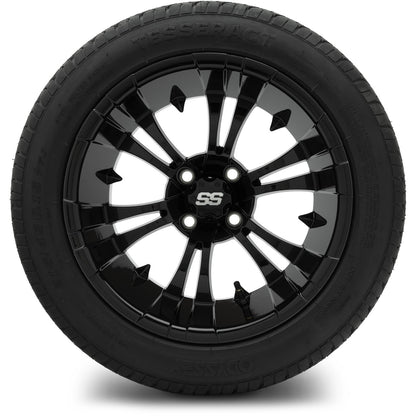 MODZ® 15" Vampire Glossy Black Wheels & Street Tires Combo
