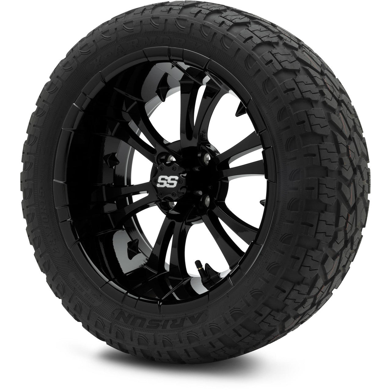 MODZ® 15" Vampire Glossy Black Wheels & Off-Road Tires Combo