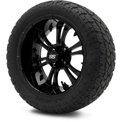 MODZ® 15" Vampire Glossy Black Wheels & Off-Road Tires Combo