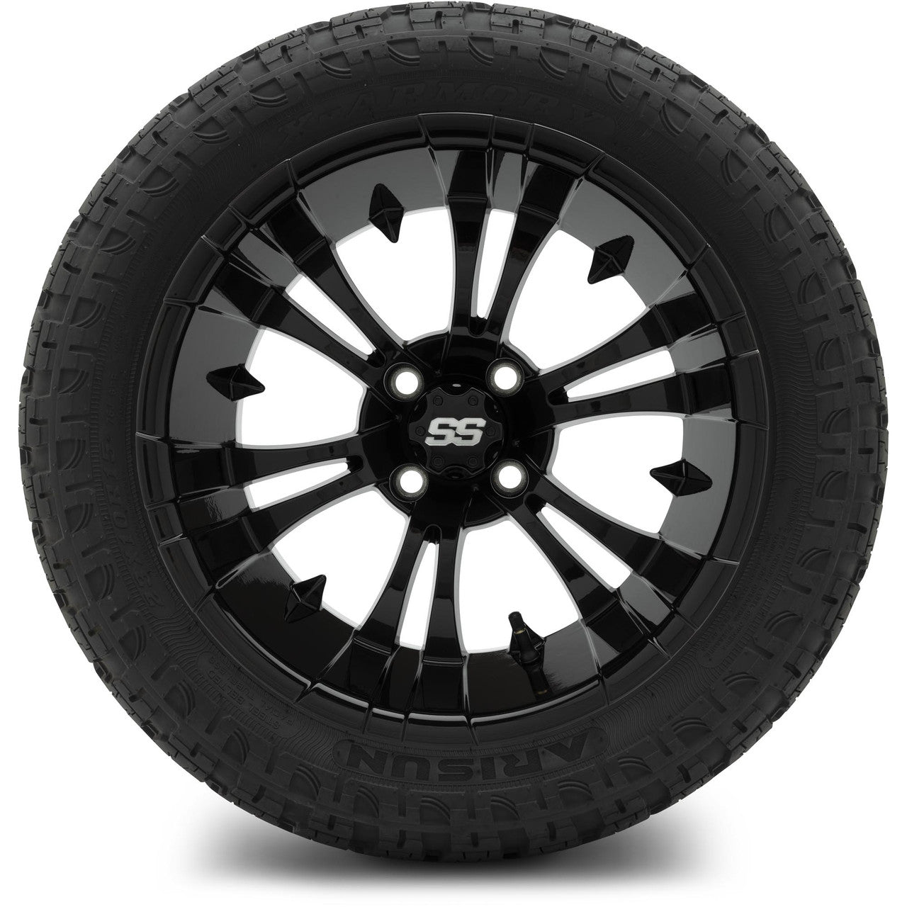 MODZ® 15" Vampire Glossy Black Wheels & Off-Road Tires Combo