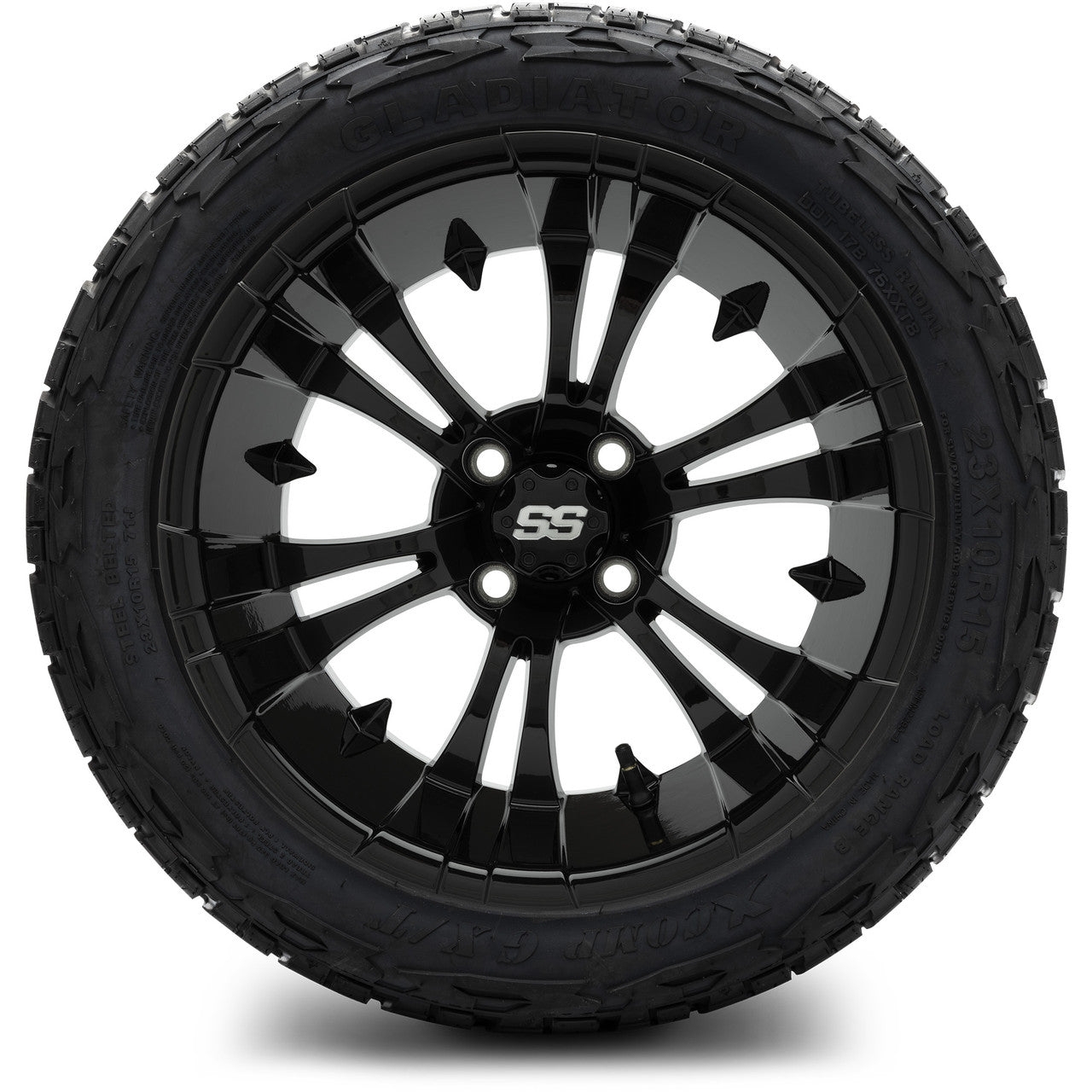 MODZ® 15" Vampire Glossy Black Wheels & Off-Road Tires Combo