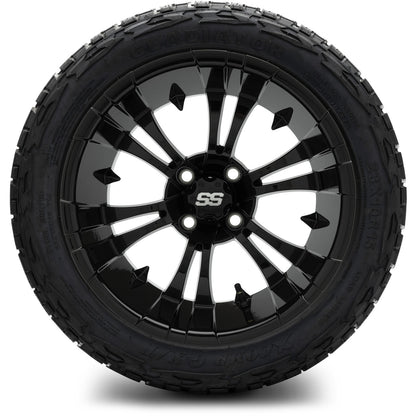 MODZ® 15" Vampire Glossy Black Wheels & Off-Road Tires Combo