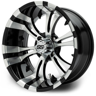 MODZ® Vampire Machined Black 15" Golf Cart Wheel