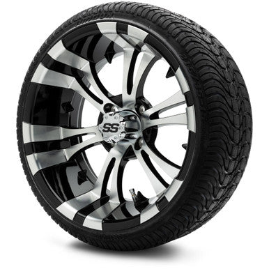 MODZ® 15" Vampire Machined Black Wheels & Street Tires Combo