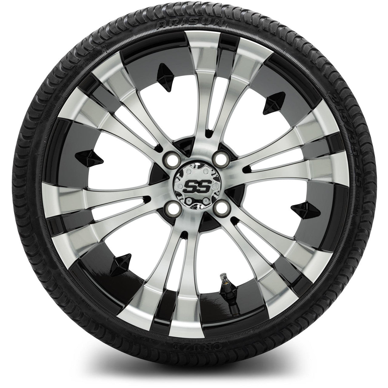 MODZ® 15" Vampire Machined Black Wheels & Street Tires Combo
