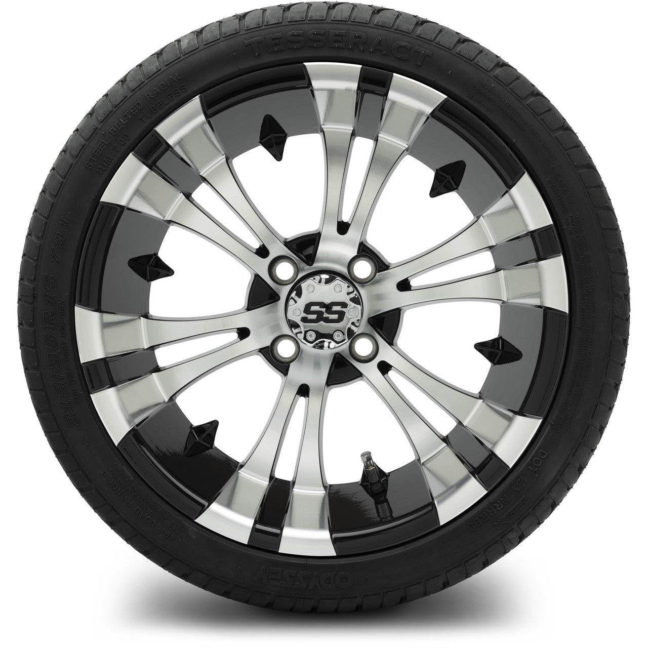 MODZ® 15" Vampire Machined Black Wheels & Street Tires Combo