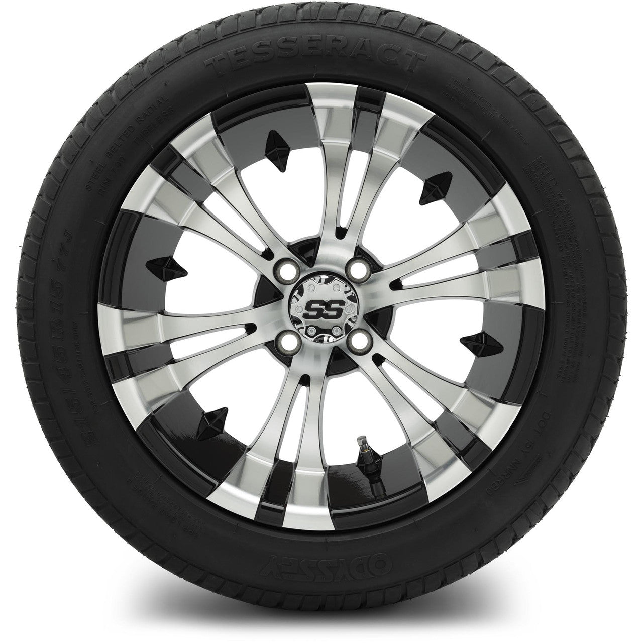 MODZ® 15" Vampire Machined Black Wheels & Street Tires Combo
