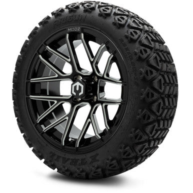 MODZ® 15" Matrix Glossy Black with Ball Mill Wheels & Off-Road Tires Combo