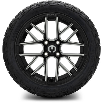 MODZ® 15" Matrix Glossy Black with Ball Mill Wheels & Off-Road Tires Combo