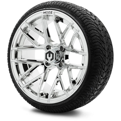 MODZ® 15" Matrix Chrome Wheels & Street Tires Combo