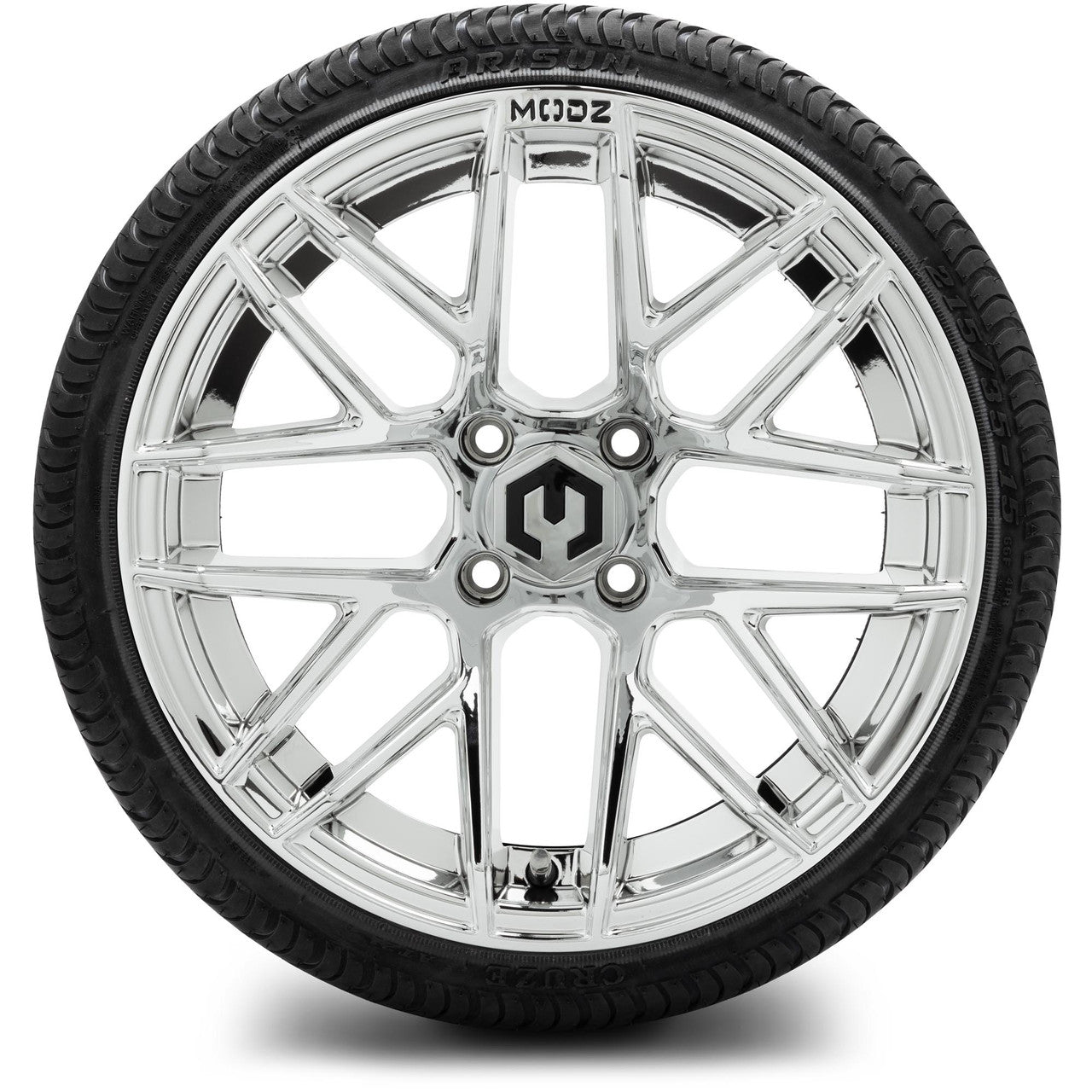 MODZ® 15" Matrix Chrome Wheels & Street Tires Combo