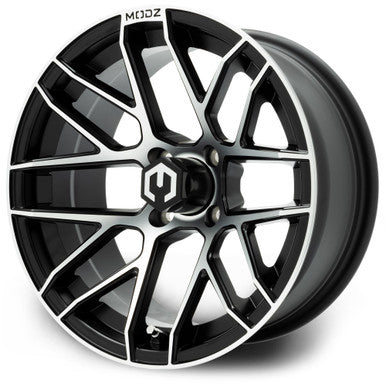 MODZ® Matrix Machined Black 15" Golf Cart Wheel