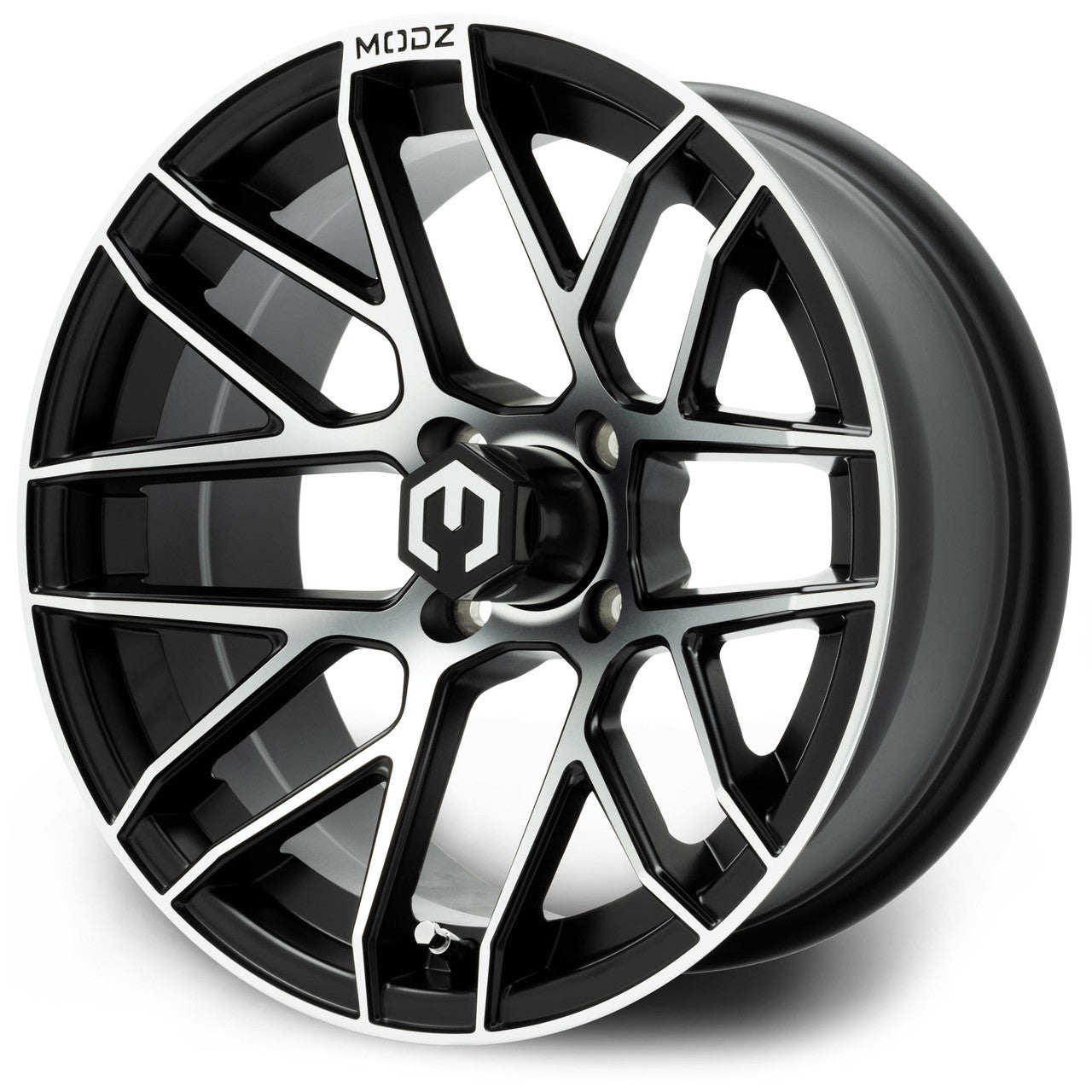 MODZ® Matrix Machined Black 15" Golf Cart Wheel