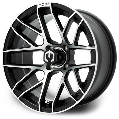 MODZ® Matrix Machined Black 15" Golf Cart Wheel