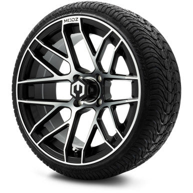 MODZ® 15" Matrix Machined Black Wheels & Street Tires Combo