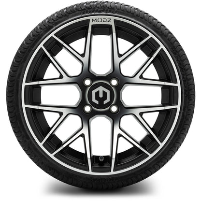 MODZ® 15" Matrix Machined Black Wheels & Street Tires Combo