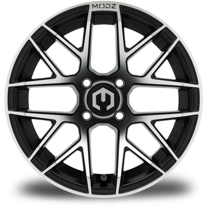 MODZ® Matrix Machined Black 15" Golf Cart Wheel