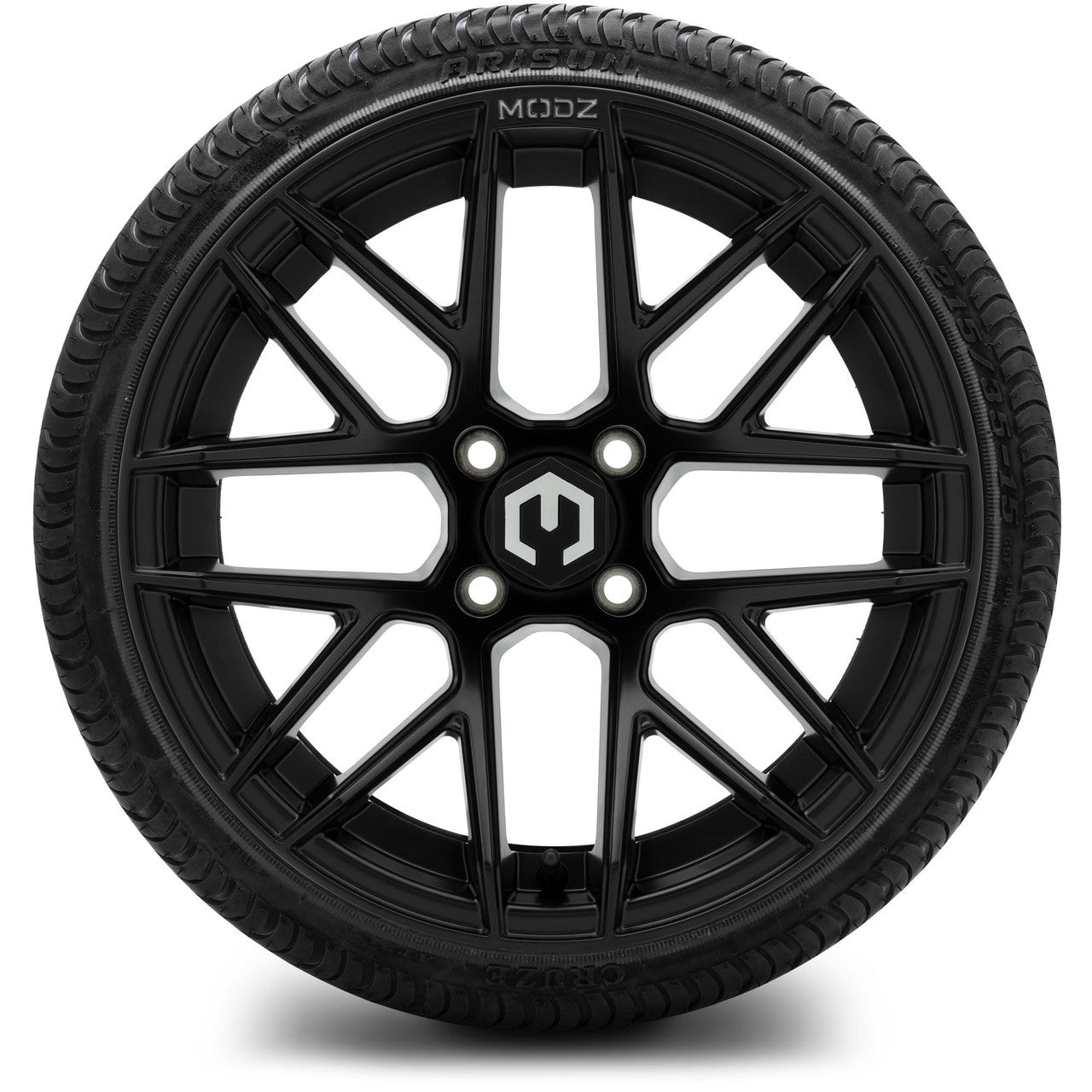 MODZ® 15" Matrix Matte Black Wheels & Street Tires Combo
