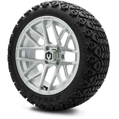 MODZ® 15" Matrix Silver Wheels & Off-Road Tires Combo