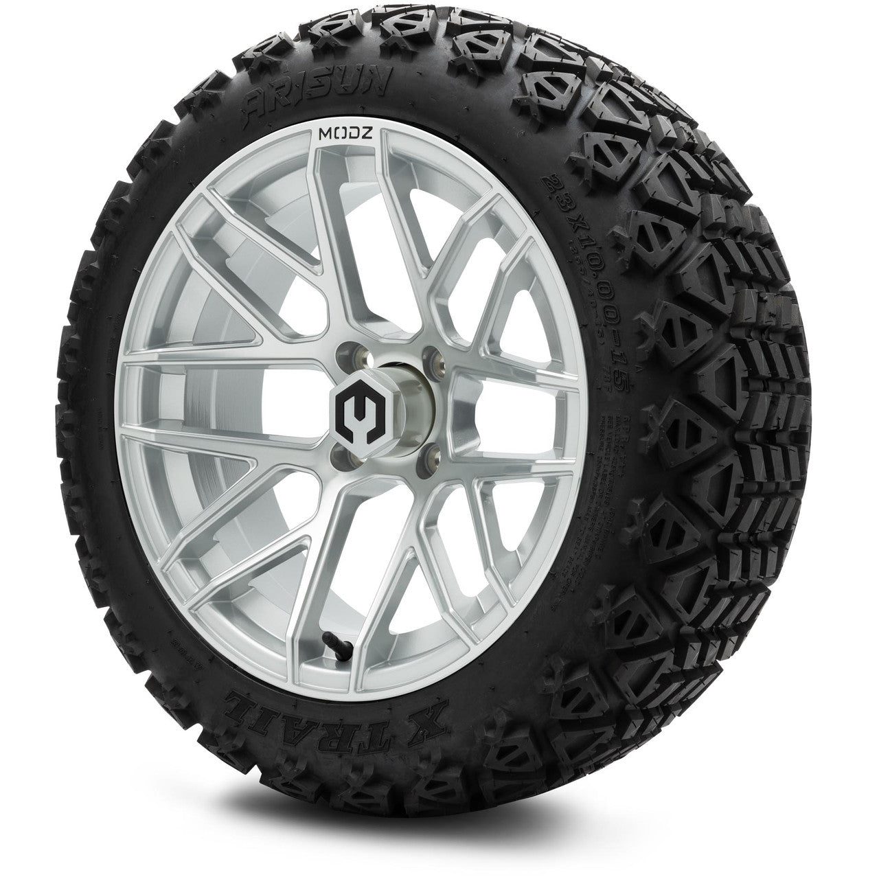 MODZ® 15" Matrix Silver Wheels & Off-Road Tires Combo