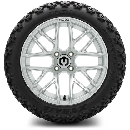 MODZ® 15" Matrix Silver Wheels & Off-Road Tires Combo