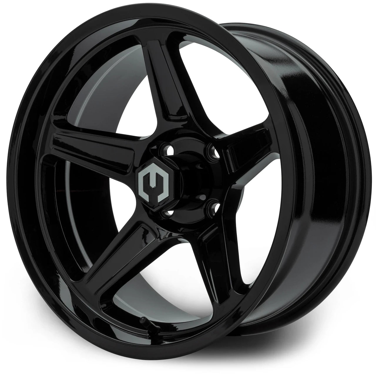 MODZ® Drift Glossy Black 15" Golf Cart Wheel