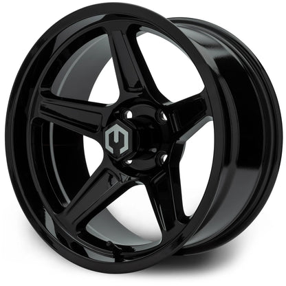 MODZ® Drift Glossy Black 15" Golf Cart Wheel
