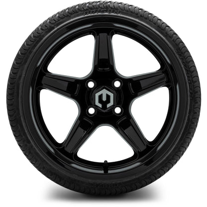 MODZ® 15" Drift Glossy Black Wheels & Street Tires Combo
