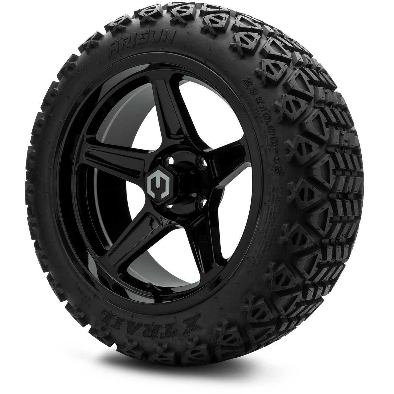 MODZ® 15" Drift Glossy Black Wheels & Off-Road Tires Combo