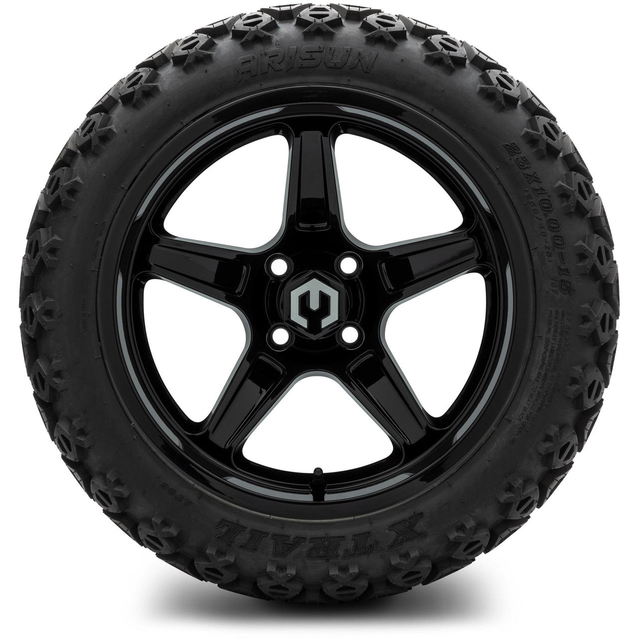 MODZ® 15" Drift Glossy Black Wheels & Off-Road Tires Combo