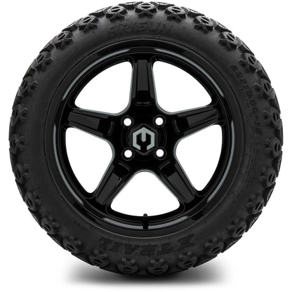 MODZ® 15" Drift Glossy Black Wheels & Off-Road Tires Combo